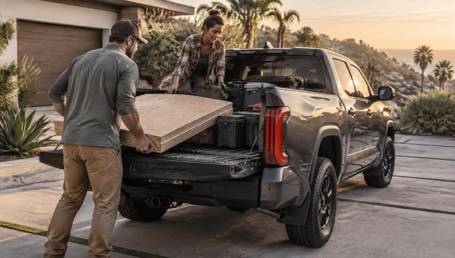 Toyota Tundra truck loaded for a job in Ventura County, California